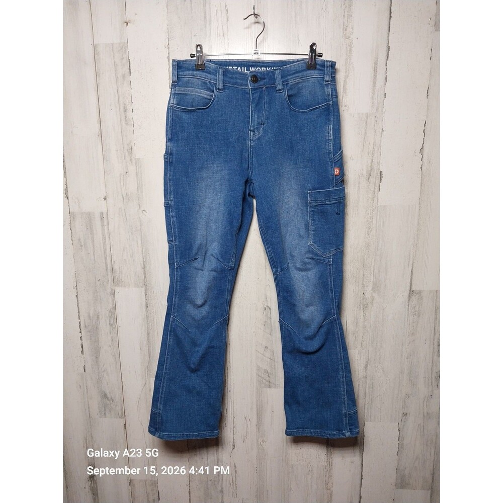 Dovetail Workwear Womens DX Bootcut Cargo Pants Sky Blue Size 8